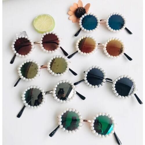 Kids Boys Girls Pearl Sunglasses Shades Bright Lenses UV400 Protection Stylish Baby Frame Outdoor Look Baby Accessories