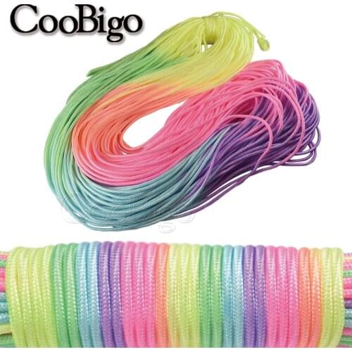 Dia. 3mm Light Rainbow Lanyard Paracord Bracelet Rope Macrame Cord Craft String Twine Accessories for DIY Keychain Clothesline