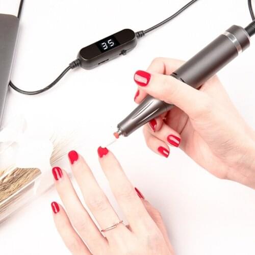 USB Manicure Pedicure Shape Nail Electric Nail Drill Portable Electric Nail Drill Professional Nail File Kit for Gel Nails