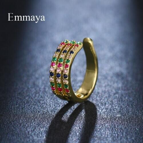 Emmaya Fashion Earring With Tiny Colorful Zirconia For Women&Girls Gold Color Charming Ornament In Wedding Party Gift
