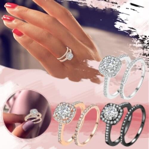 GEMIXI Rings With Crystals