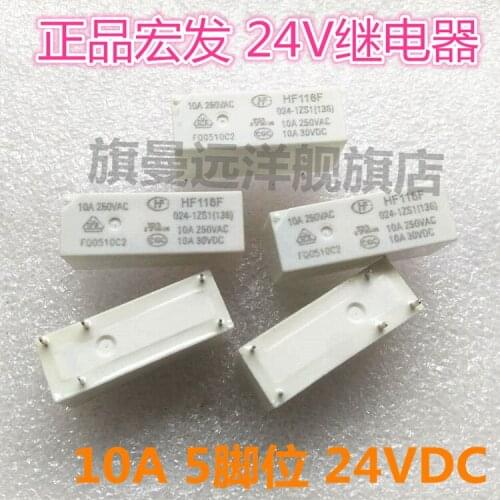 HF118F 24V 024-1ZS1 5-pin 10A 24VDC