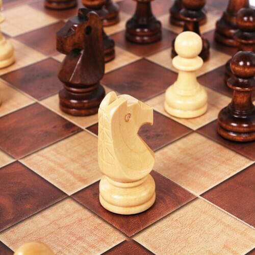 Hot Wooden Chess Game Set Large Wood Board Folding Storage Box Hand Carved Piece