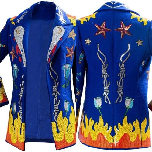 In Stock) Birds of Prey Cosplay Costume Blazer Jacket Coat Suit Only Sequins Bead Version Halloween Costumes