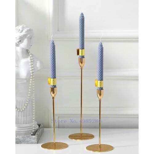 Creative modern Nordic metal Candlestick Candle holder Decorative ornaments living room desktop romantic Wedding decoration