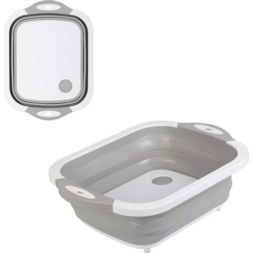 Multi-functional Folding Cutting Board Draining Vegetable Washing Basin Convenient Sink Plastic Household Ice Bucket