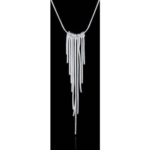 Hot classic Popular tassel snake chain wicker necklace 925 Sterling Silver Jewelry for woman fashion party wedding Holiday gifts