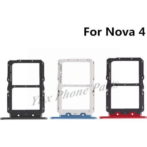 SIM Card Tray Micro SD Card Tray Holder Slot For Huawei Nova 4 Nova4 Replacement Parts