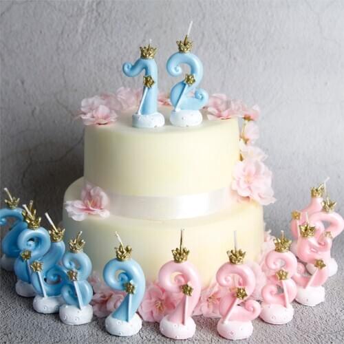 Cute 0-9 shape birthday number candle cake decoration accessories cupcake toppers baby shower party supplies