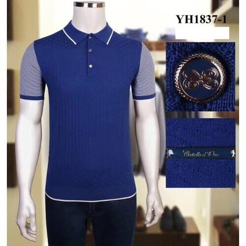 Billionaire polo shirt silk men 2021 New Business fashion short sleeve thin button elasticit Embroidery quality big size M-4XL