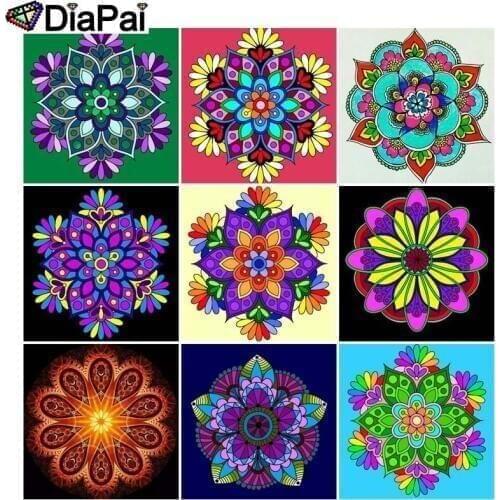 DIAPAI 5D DIY Diamond Painting Full Square/Round Drill "Religious Mandala" 3D Embroidery Cross Stitch 5D Decor Gift