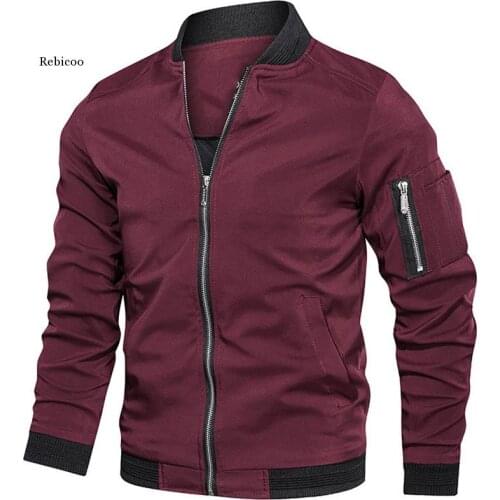 Autumn New Mens Bomber Zipper Jacket Male Casual Spring Streetwear Hip Hop Slim Fit Pilot Coat Men Clothing Plus Size