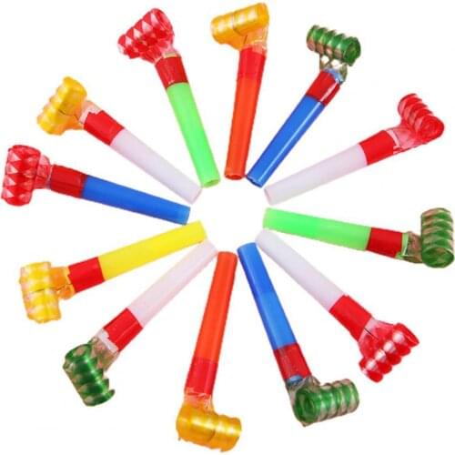 100Pcs/Set Novelty Party Blowout Colorful Craft Sounding Birthday Party Blowout Noisemakers Funny Toy for Anniversary