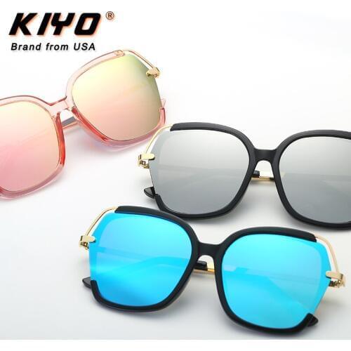 KIYO Brand 2020 New Women Polygonal Polarized Sunglasses Metal PC Classic Sun Glasses High Quality UV400 Driving Eyewear 3772
