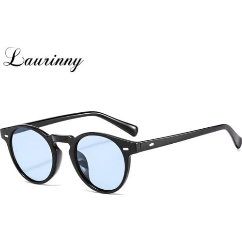 New Classic Simple Round Sunglasses Black Frame Shades Eyewear Women Circle Yellow Lens Sun Glasses Fashion Travel Beach Female