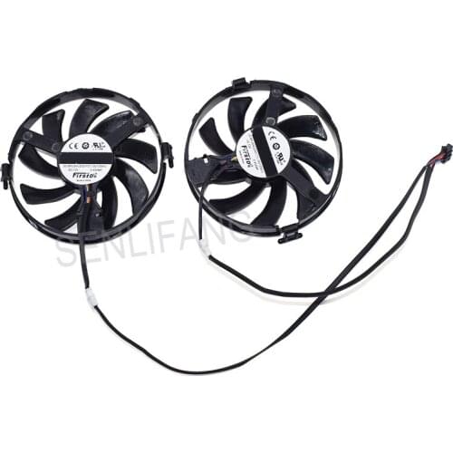 Brand New A pair Cooling Fans FDC10U12S9-C DC 12V 0.45A Four Lines For XFX RX460 RX560 Graphics Card