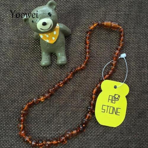 Yoowei Wholesale Original Amber Necklace for Kids Adult Natural Beads Baby Amber Teething Necklace Baltic Amber Jewelry 10 Color