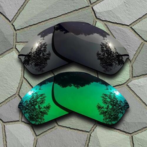 Grey Black&Jade Green Sunglasses Polarized Replacement Lenses for Oakley Flak Jacket