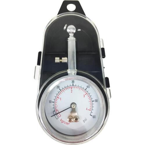 Car Wheel Tire Auto Pressure Gauge Tester Measuring Tools for Vehicle 0-60 psi with Black Plastic Case