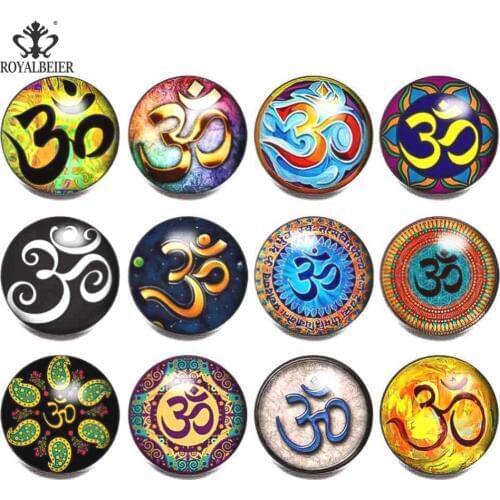 12pcs/lot Mixed Colors Beauty Glass Snap Button Fit Bangles Jewelry Color Painting Cabochon Buttons DIY Jewelry Wholesale KZ0996