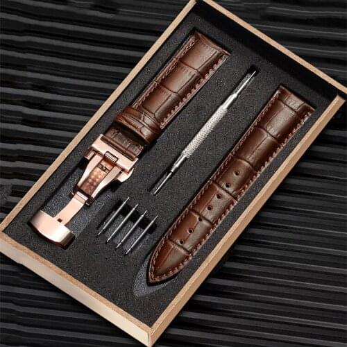 Watch Accessories Band for TISSOT 1853 Butterfly T41T063 Leather Bracelet Watch Strap Men Strap Solid High-end 18 19 20mm Belt