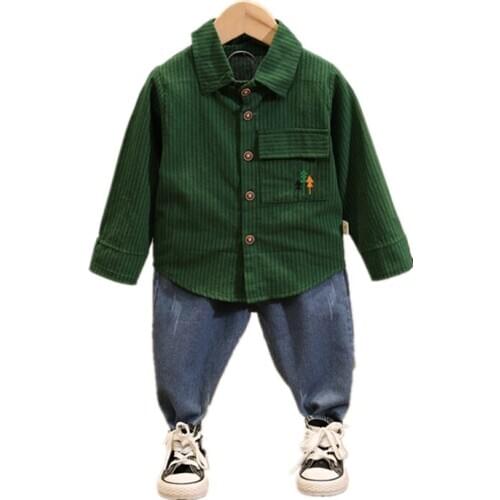 Spring Autumn New Baby Boys Clothes Suit Sports Children Cotton Shirt Jeans 2 Piece Set Toddler Fashion Clothing Kids Tracksuits