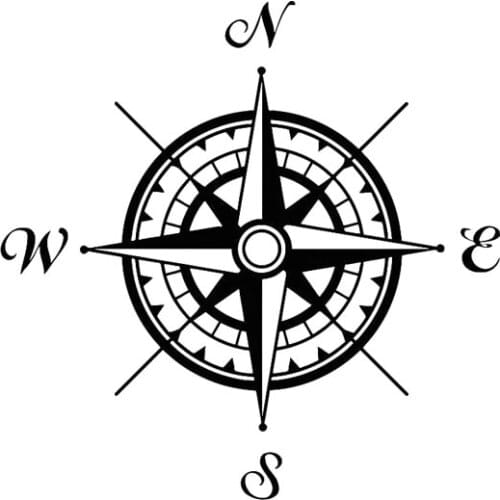 16CM*16CM Decal Compass Cardinal Points Orientation Landmark Vinyl Car Stickers C10-01175