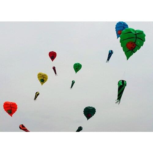Free shipping 5m large leaves kite flying soft kite nylon fabric pendant windsock octopus pilot games outdoor garden child