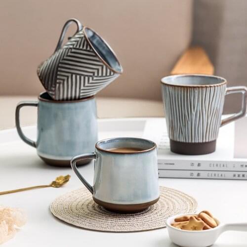 Japanese Ceramic Coffee Tea Mug Cup Breakfast Milk Cup Porcelain Travel Mug for Office Home Microwave and Dishwasher Safe