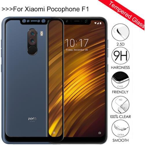 Full Cover Tempered Glass For Xiaomi Pocophone F1 Screen Protector for xiaomi pocofone F1 Poco F 1 Global Protective glas film