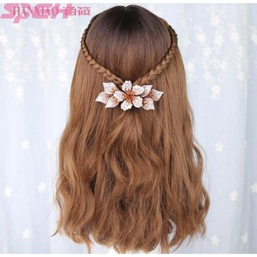 Head hairpin large spring clip horizontal clip rhinestone flowers Korea temperament top clip hair headdress ponytail clip