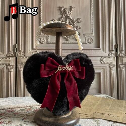 Handmade Women lolita handbag Plush love messenger bag girl gift JK shoulder bag female Satchel Soft girl cosplay bag