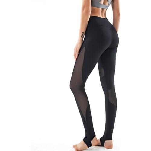EC.MS Women Sport Stirrup Leggings Mesh High Waist Yoga Pants Girls Quick Dry Flex GYM Baseball Running Stirrupped Tights