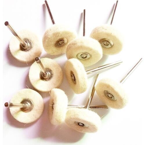 10pcs Wool Polishing wheels Head Buffing Grinding Jewelry Precious Felt Fits Dremel Rotary Tool Accessories Metals abrasiv pad