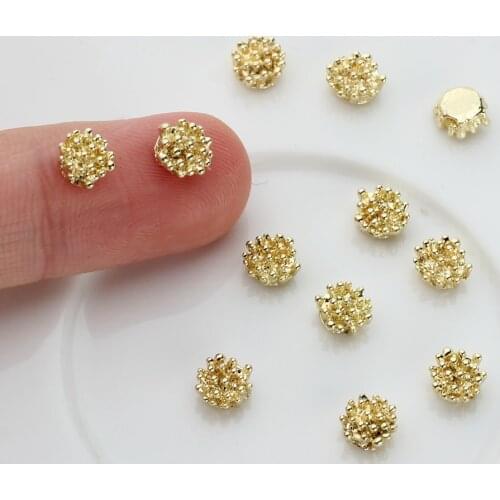 20pcs/lot 6*6MM Zinc Alloy Jewelry Accessories Earring Parts Gold Flower Shape DIY Hand Made Earring Findings