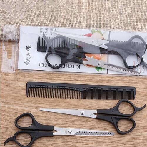 3Pcs/set Cutting Styling Tool Hair Scissors Hairdressing Shears Flat Teeth Blade Stainless Steel Barber For Home