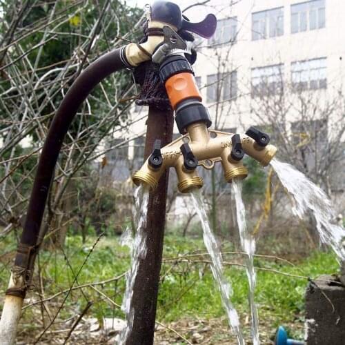 4-way Garden Hose Splitter Watering Connector Distributor For Watering Water Pipe Linker Timer Garden Water Irrigation Tools
