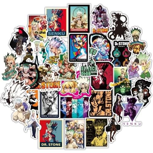50Pcs Dr.STONE Japanese Anime Stickers For Motorcycle Phone Notebook Skateboard Computer Refrigerator Guitar