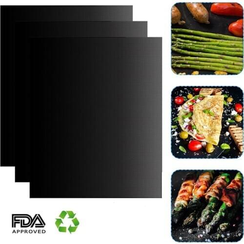 Non-stick BBQ Mat Barbecue Grill Mat Reusable Cooking Mats Barbeque Covers Sheet Grill Accessories Easily Cleaned Kitchen Tools