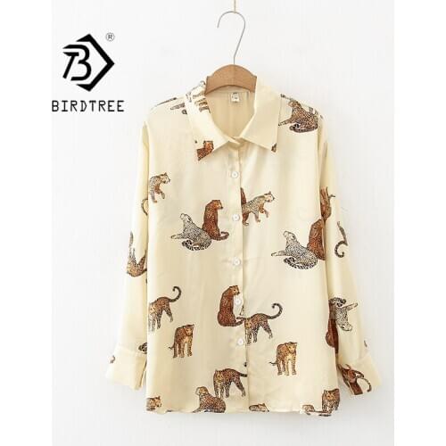 BIRDTREE TB Leopard Blouses