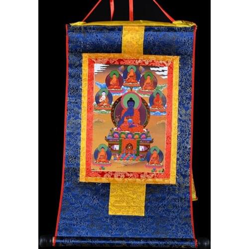 Buddhist supplies # 40 CM Thang-ga Thangka # efficacious Protection # Tibetan Buddhism Medicine Guru buddha Hang painting