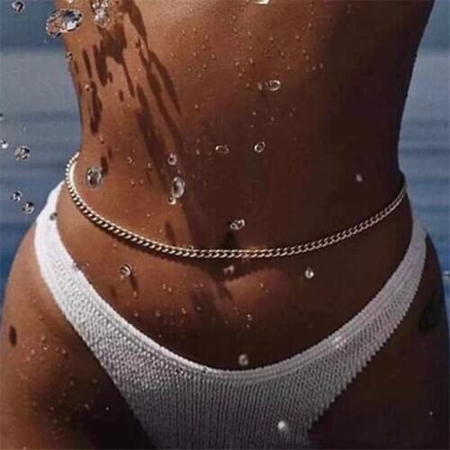 Womens sexy metal waist chain belly chain body jewelry summer beach bikini navel waist accessories harness beach gift