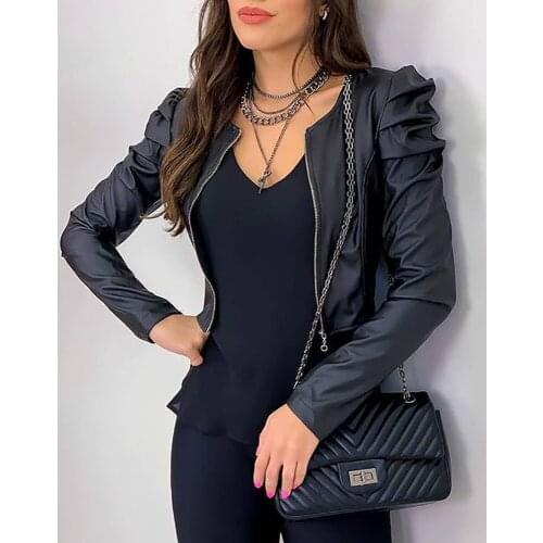 CHAXIAOA Women's Leather Bomber Jackets