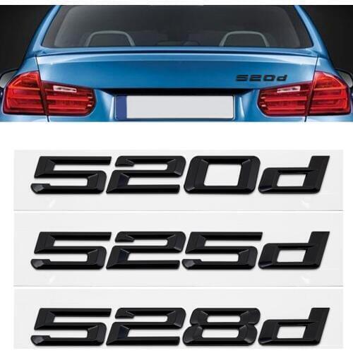 Black 3D Trunk Lid Badge for BMW 5 Series 520d 525d 528d X5 E36 E46 F20 F10 Letter Number Sticker Car Styling Auto Emblem Decal