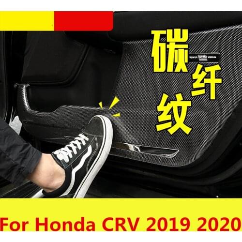 For Honda CRV 2019 2020 5th CR-V car styling Car door Anti kick pad Modification carbon fiber Car door automobile accessories