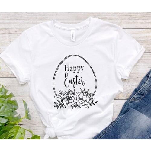 Easter Gift Cute Shirt Fashion Girl Casual 100%Cotton Round Neck Female T-Shirt Streetwear Short Sleeve Top Tees Drop shipping