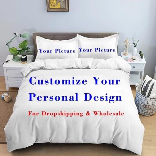 Customize Dropship Wholesale 3D Bedding Sets Pillowcases Printed Duvet Cover Set Queen King Twin Size 2/3Pcs Made DIY Design