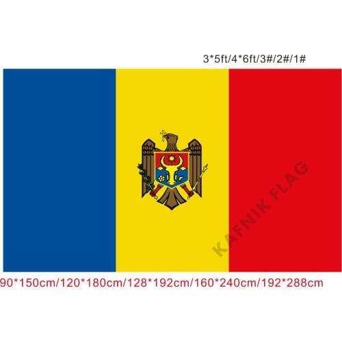 KAFNIK,free shipping 90x150cm/128*192cm/160*240cm/192*288cm big flags Moldova National Flag for Indoor Outdoor Decorative