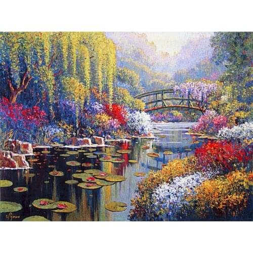 Gatyztory Frame Park Paint By Numbers For Adults Kids HandPainted Landscape Oil Painting Canvas Drawing Artwork Wall Decor