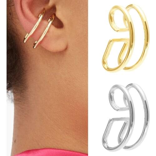 Ear clip no ear hole line ear bone clip womens Retro ear hook European and American brand 2021 new trend Earrings